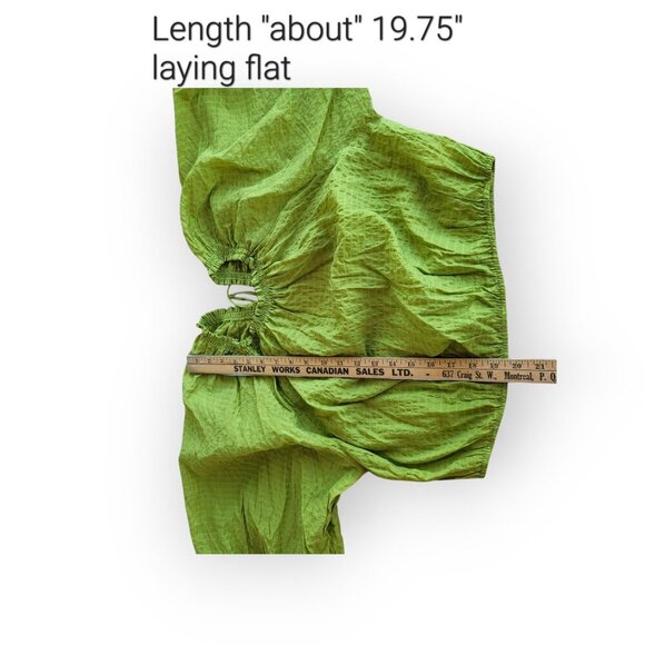 Free People Alicia Top in Lace Fern Green balloon sleeve boho hippie EUC size M - Picture 9 of 12